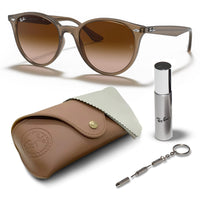 Thumbnail for Ray-Ban RB4305 Phantos Shaped Non-Polarized Sunglasses for Men & Women – Includes Official RAYBAN Eyewear Kit – Ideal Formal & Casual Wear Sunglasses – Brown Gradient Lens