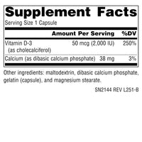 Thumbnail for Source Naturals Vitamin D-3, Bioactive Form for Bone & Immune Health* - 50 mcg (2000 iu)- 100 Capsules