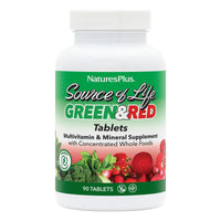Thumbnail for NaturesPlus Source of Life Green & Red Multivitamin - 90 Tablets - with Concentrated Whole Foods - Vegetarian, Gluten Free - 30 Servings
