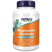 Thumbnail for NOW Foods Supplements, Magnesium Glycinate 100 mg, Highly Absorbable Form, 180 Tablets