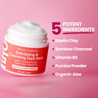 Thumbnail for SeoulCeuticals Korean Face Scrub - Exfoliating Face Mask Skincare K Beauty Mask for Glass Skin - Kaolin Clay + Charcoal Cream Exfoliant Mask 2oz