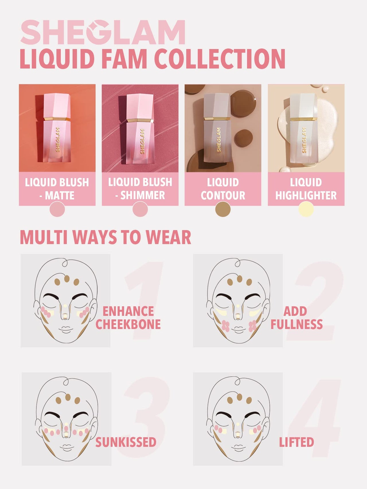 SHEGLAM Color Bloom Liquid Blush Makeup for Cheeks Matte Finish - Rose Ritual