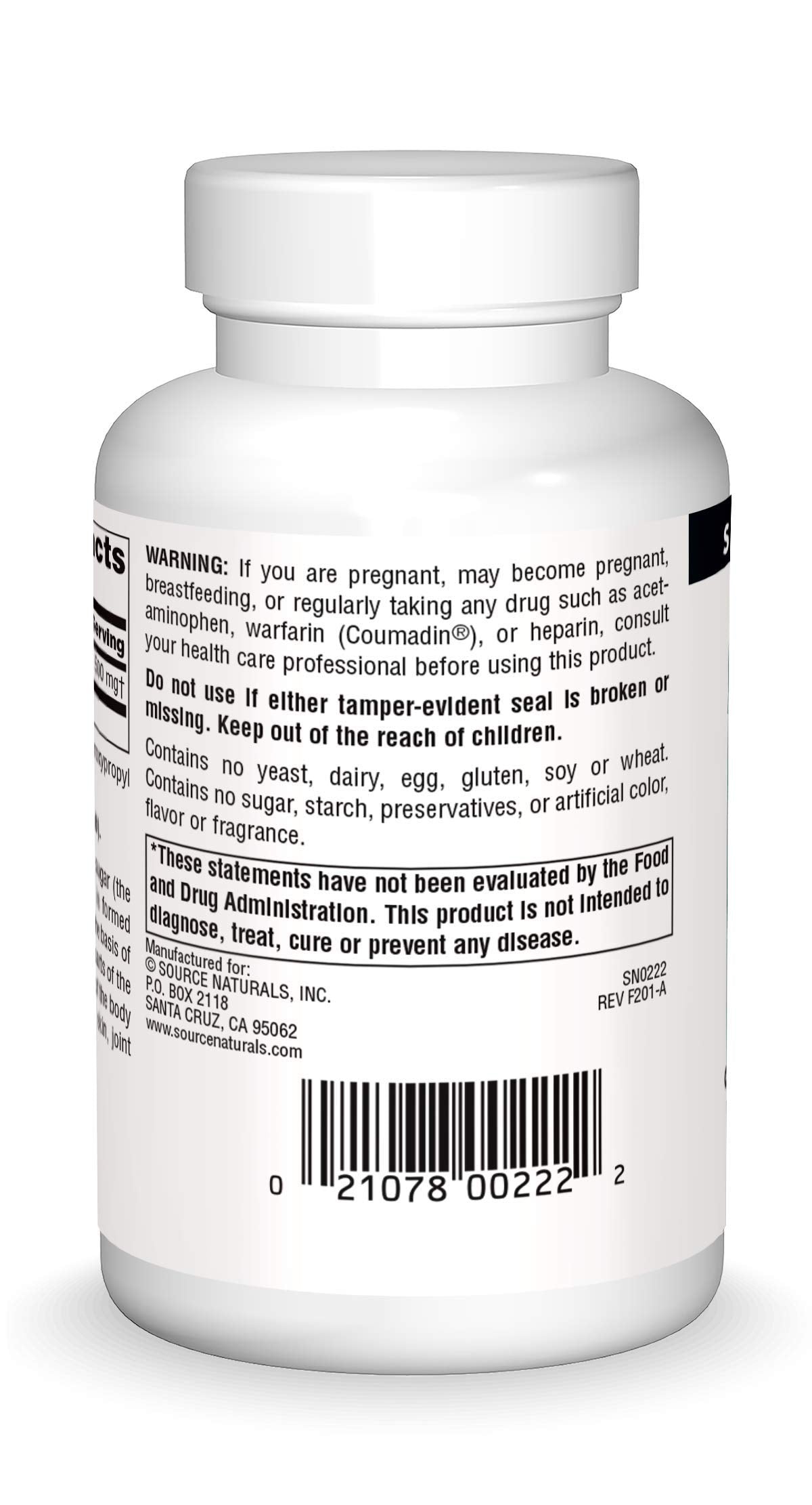 Source Naturals N-A-G 500 mg N-Acetyl Glucosamine for Connective Tissue Support* - 120 Tablets