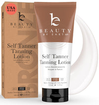 Thumbnail for Beauty by Earth Self Tanner - USA Made with Natural & Organic Ingredients, Moisturizing Self Tanning Lotion with Aloe Vera & Coconut for a Natural Glow, Streak-Free Fake Tan, Medium to Dark