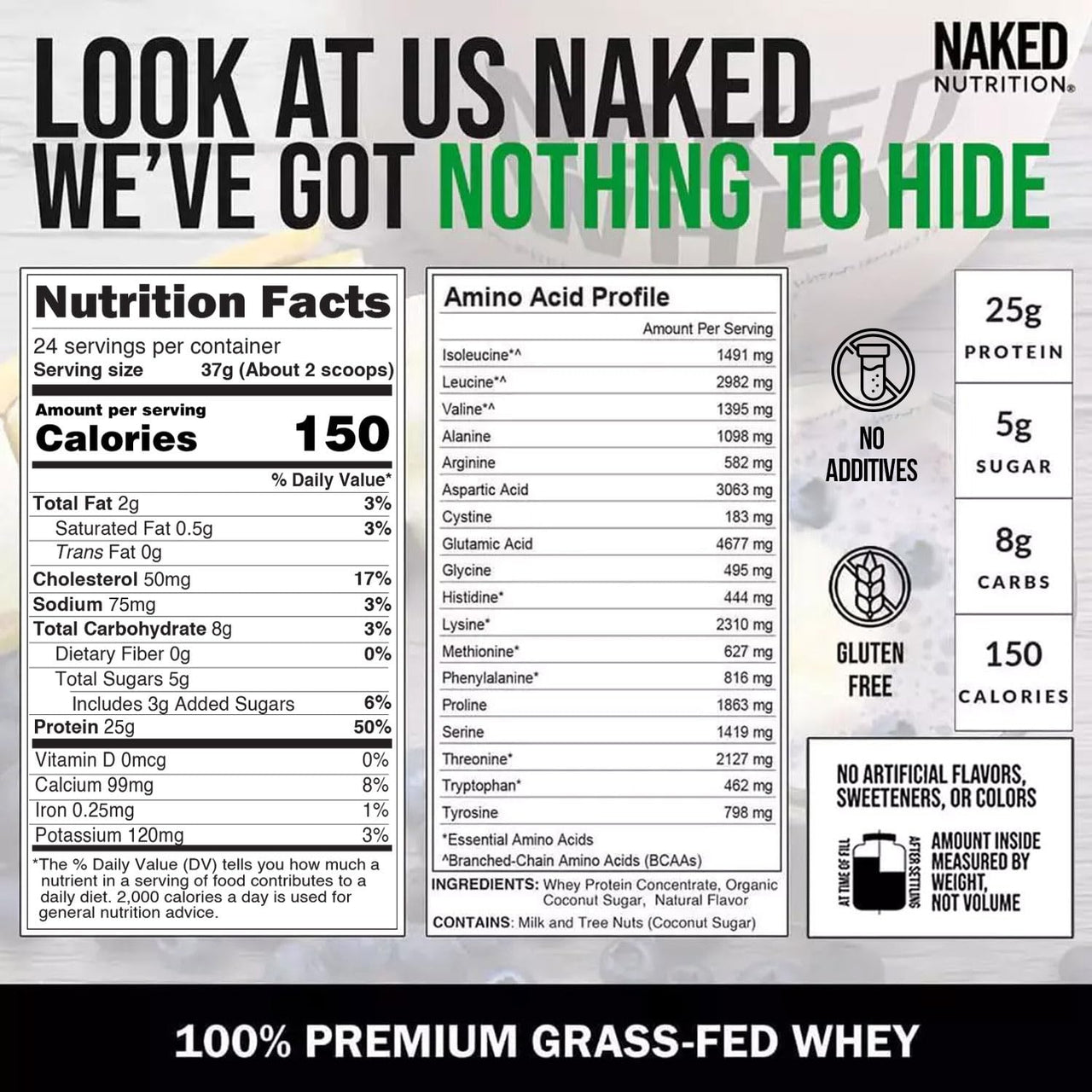 NAKED Vanilla Collagen + Vanilla Whey Bundle – Grass-Fed Hydrolyzed Collagen Peptides (25 Servings) & Whey Protein Powder (24 Servings) for Muscle, Recovery & Skin Support