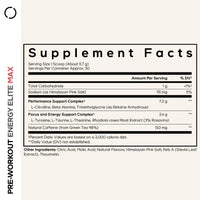 Thumbnail for Codeage Pre-Workout Energy Elite Max - L-Citrulline, Beta-Alanine, Betaine, L-Tyrosine, Taurine, Rhodiola Rosea - Performance & Energy Workout Powder Supplement - Mixed Berry Flavor - 12.41 oz