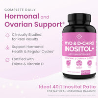 Thumbnail for Optify Myo-Inositol & D-Chiro Inositol Supplement for Women – 40:1 Ratio Plus Folate and Vitamin D – Support Healthy Hormonal Balance, Regular Cycles, & Ovarian Health – 30-Day Supply
