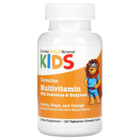 Thumbnail for California Gold Nutrition Chewable Multivitamins with Probiotics, Enzymes, Vitamin A and Vitamin C for Children, Assorted Fruit, 120 Vegetarian Tablets