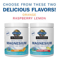 Thumbnail for Garden of Life Dr. Formulated Whole Food Magnesium 419.5g Powder - Orange, Chelated, Non-GMO, Vegan, Kosher, Gluten & Sugar Free Supplement with Probiotics - Best for Anti-Stress, Calm & Regularity