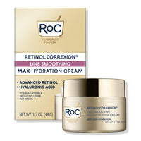 Thumbnail for RoC Retinol Correxion Max Daily Hydration Anti-Aging Face Moisturizer with Hyaluronic Acid, Oil Free Skin Care Cream for Fine Lines, Dark Spots, Post-Acne Scars, Retinol Moisturizer, 1.7 Ounces