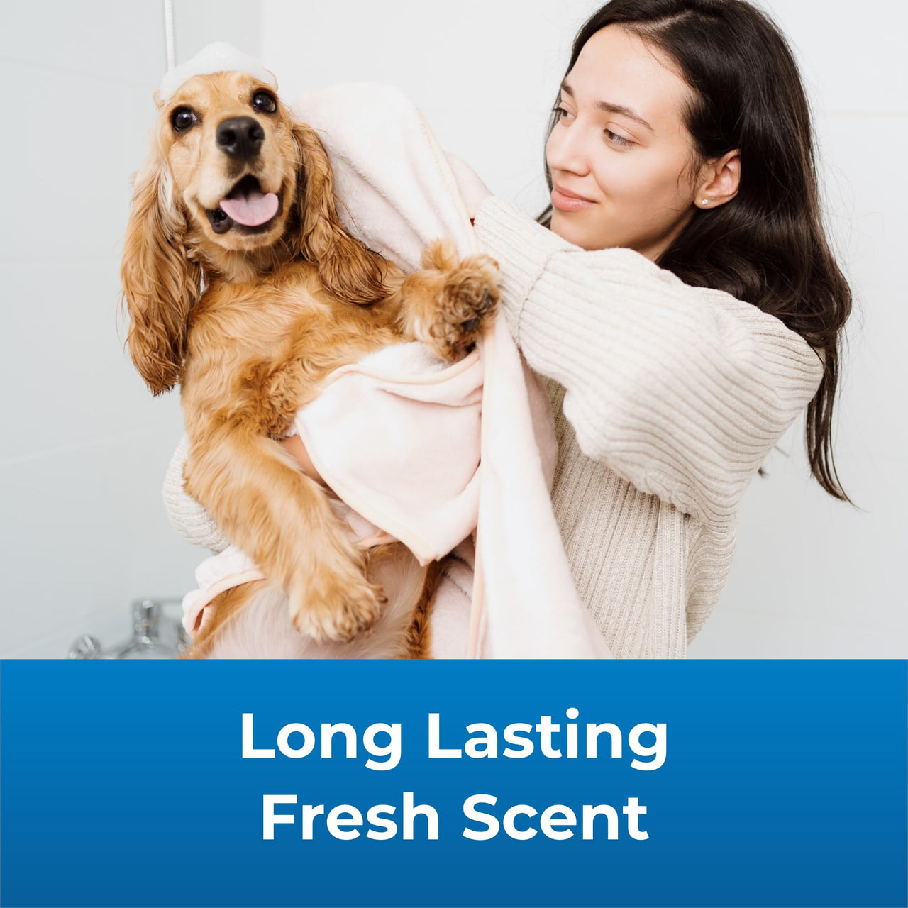 PetAg Fresh ’n Clean 2-N-1 Conditioning Shampoo, Baby Powder Scent - 18 oz - Moisturizes with Vitamin E & Aloe Vera - Strengthens & Repairs Coats - Soap Free