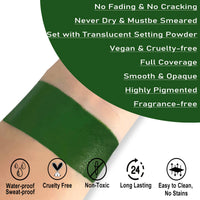 Thumbnail for CCbeauty Witch Green Face Paint Stick, Face Painting Kit, Dark Green Cream SFX Makeup Foundation, Professional Body Paint for St. Patrick's Day, Halloween Costume Party, Grinch Hulk Monster Makeup