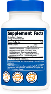 Thumbnail for Nutricost Probiotic Complex (>1 Billion CFU) 60 Capsules - Gluten-Free, Non-GMO