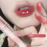 Thumbnail for Ice Watery Lip Gloss, Mirror Tea Jelly Light Lip Glaze, Moisturizing Nonstick Liquid Lipstick (#N01 Milky Peach)