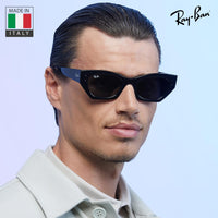 Thumbnail for Ray-Ban RB4430 ZENA BIO-BASED Square-Round Shaped Non-Polarized Sunglasses for Men & Women – Includes Official RAYBAN Eyewear Kit – Ideal Formal & Casual Wear Sunglasses – Dark Grey Lens