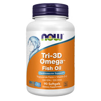 Thumbnail for NOW Foods Supplements, Tri-3D Omega™, Triglyceride Form of Omega-3 Fish Oil + Vitamin D-3, Molecularly Distilled, 90 Softgels