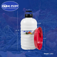 Thumbnail for FARM-TUFF Hanging Chicken Waterer, 7 Gallon Capacity - Durable BPA-Free Plastic Poultry Fountain with Top Fill Design - Automatic Water Dispenser for Chickens, Ducks, Turkeys & Game Birds