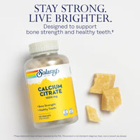 Thumbnail for Solaray Calcium Citrate 1000mg - Chelated Calcium Supplement - Supports Bone Strength and Healthy Teeth - Easy to Digest - Vegan - 30 Servings, 120 VegCaps