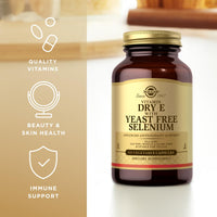 Thumbnail for Solgar Dry Vitamin E with Yeast-Free Selenium - 100 Vegetable Capsules - Advanced Antioxidant Support - Non-GMO, Vegan, Gluten Free, Dairy Free, Kosher - 50 Servings
