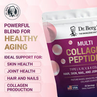 Thumbnail for Dr. Berg Multi Collagen Peptides Powder Types I, II, III, V, X - Unflavored Collagen Powder w/ 14 g of Protein - Grass-Fed, Pasture-Raised & Wild-Caught Collagen Sources - 25 Servings