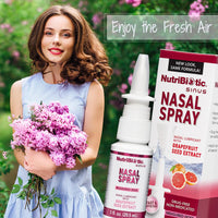 Thumbnail for NutriBiotic Nasal Spray 1 Fl Oz | Nasal Lubricant with Grapefruit Seed Extract & Sodium Chloride | Help Flush Irritants from Nasal Passages | Convenient Measured Dose Pump | Drug-Free & Non-Medicated