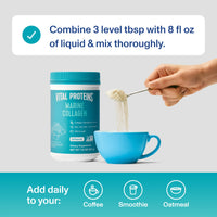 Thumbnail for Vital Proteins Marine Collagen Peptides Powder Supplement for Skin Hair Nail Joint - Hydrolyzed Collagen - 12g per Serving - 7.8 oz Canister