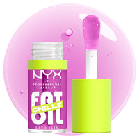 Thumbnail for NYX PROFESSIONAL MAKEUP Fat Oil Chillz, Moisturizing, Shiny and Vegan Tinted Lip Gloss - Strawberry Slush (Sheer Pinkish Purple)