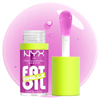 Thumbnail for NYX PROFESSIONAL MAKEUP Fat Oil Chillz, Moisturizing, Shiny and Vegan Tinted Lip Gloss - Strawberry Slush (Sheer Pinkish Purple)