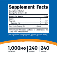 Thumbnail for Nutricost Coconut Oil Softgels (1000mg) 240 Softgels - Extra Virgin Coconut Oil - Gluten Free and Non-GMO