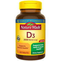 Thumbnail for Nature Made Vitamin D3 2000 IU (50 mcg), Vitamin D Supplement for Bone, Teeth, Muscle and Immune Health Support, 220 Tablets, 220 Day Supply
