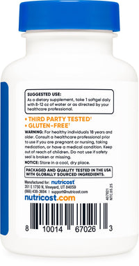 Thumbnail for Nutricost Biotin (10,000mcg) 150 Softgels - Gluten Free, Non-GMO