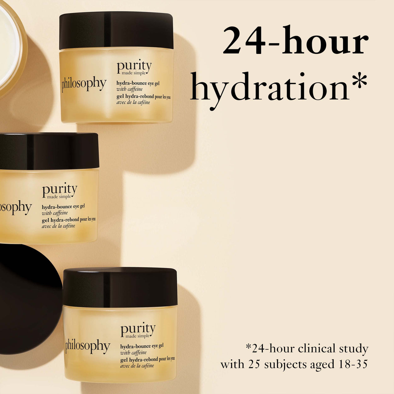 philosophy purity made simple hydra-bounce eye gel - with meadowfoam seed oil, shea butter & gingko extract – provides 24-hour hydration for brighter & smoother skin - 0.5 fl oz