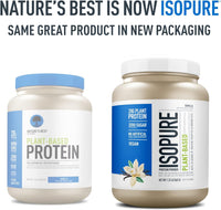 Thumbnail for Isopure Plant-Based Protein Powder, Lactose Free, Gluten Free, With Iron, Vanilla, 20g Plant Protein Per Serving, 1.23 Lbs, 20 Servings