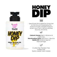Thumbnail for Bee Girls Honey Dip Honey Butter Gel for Curly Hair – Moisturizing Gel with Strong Hold, Shine & Frizz Control For Styling – Curl Product for Women & Men, Styling for Natural, Coily & Wavy Hair, 12oz