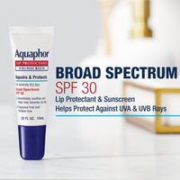 Thumbnail for Aquaphor Lip Protectant and Sunscreen Ointment - Broad Spectrum SPF 30 - Relieves Chapped Lips - .35 fl. Oz. Tube