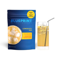 Thumbnail for Blueprint Bryan Johnson Longevity Mix - Muscle Builder & Recovery Supplement - Promotes Focus and Balanced Mood - Magnesium, Creatine, L-Theanine, Glutathione & Vitamin C- 30 Servings, Pineapple Yuzu