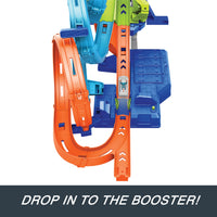 Thumbnail for Hot Wheels Track Set with 4 Loops, 3-Way Crash Zone & Motorized Booster, Folds for Storage, with 1:64 Scale Toy Car