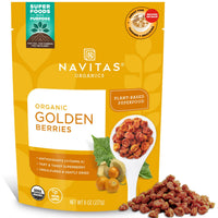 Thumbnail for Navitas Organics Goldenberries– For Healthy Snacks, Topping, Baking & More – Dried Fruit – No Added Sugar & Sulfite Free – USDA Organic, Non GMO, Kosher, Gluten Free, Vegan (8oz. Bag, 8 Servings)