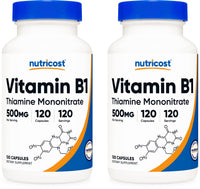 Thumbnail for Nutricost Vitamin B1 (Thiamin) 500mg, 120 Capsules (2 Bottles)