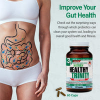 Thumbnail for Natren Healthy Trinity Probiotics Supplement - 60 Dairy and Gluten Free Gel Capsules - Improve Gut and Digestive Health, - 30 Billion CFU - Lactobacillus Acidophilus, Bifidobacterium, Bulgaricus