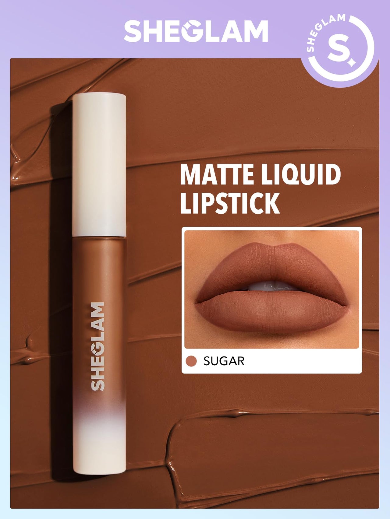 SHEGLAM Matte Allure Liquid Lipstick Long Lasting High Pigment Lipstick Nourishing Sunflower Oil Reduce Lip Care-Sugar