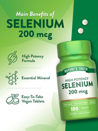 Thumbnail for Nature's Truth Selenium 200 mcg Supplement | Essential Mineral High Potency Tablets | Vegan, Non-GMO & Gluten Free