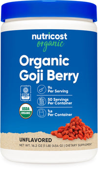 Thumbnail for Nutricost Organic Goji Berry Powder (1lb) - USDA Certified Organic, Gluten Free, Non-GMO, Vegetarian