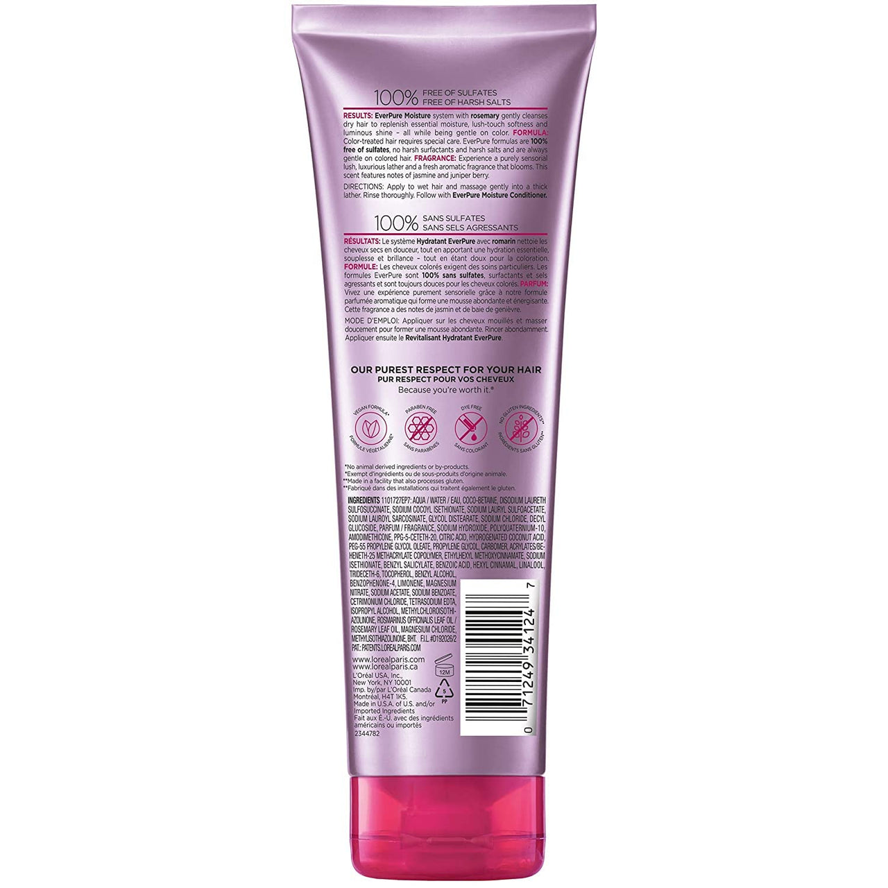 L’Oreal ParisEver Pure Moisture Shampoo Rosemary, 8.5 Fl Oz (Pack of 2)