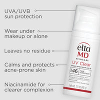 Thumbnail for EltaMD UV Clear Face Sunscreen SPF 46, Oil Free for Face with Zinc Oxide, Dermatologist Recommended Sunscreen Lotion, For Acne-Prone Sensitive Skin, 1.7 oz Pump