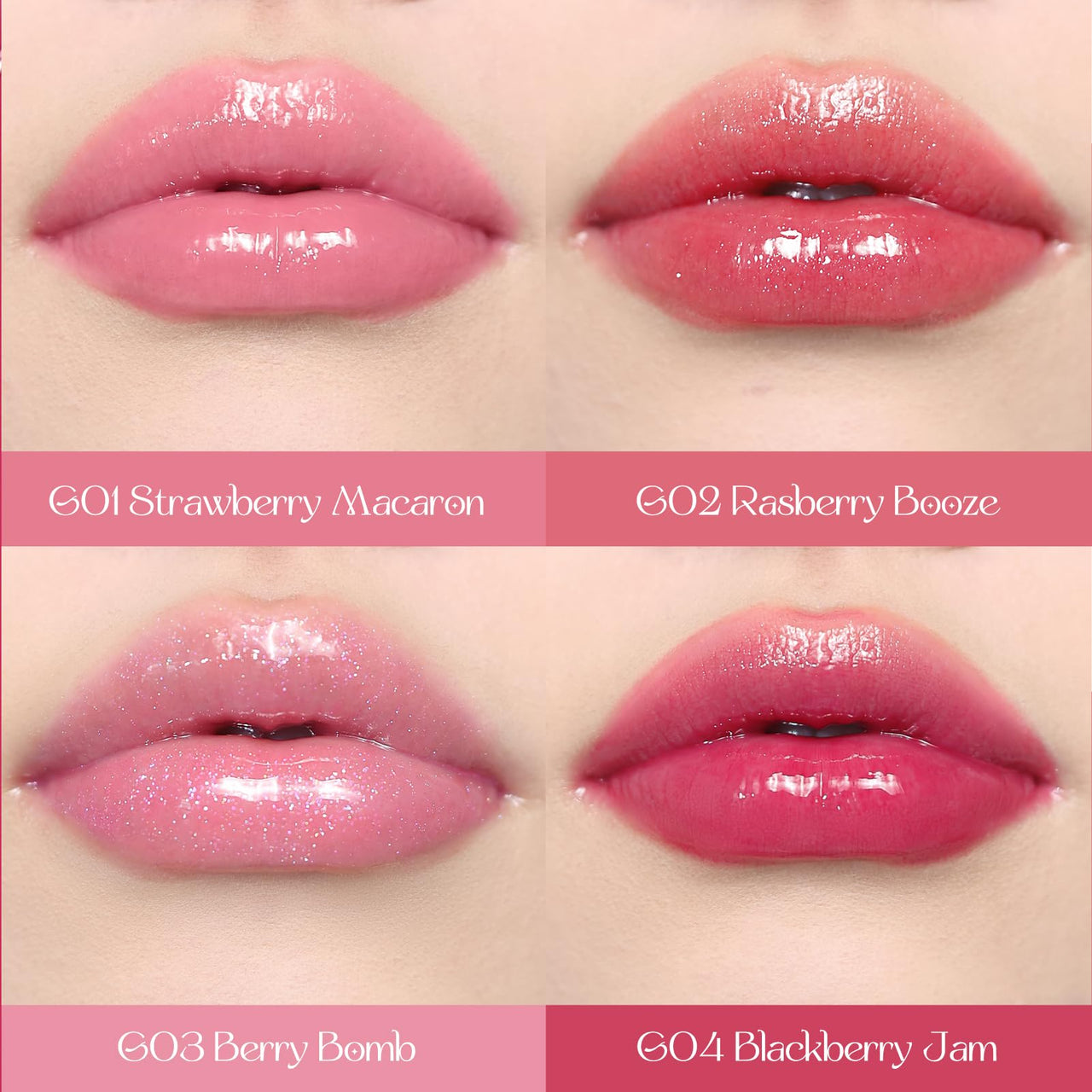 Flower Knows Violet Strawberry Rococo Glowy Lip Gloss,Moisturizing Baby Pink Plumping Lip Oil,Hydrating Lip Tint for Girls&Women,Vegan & Cruelty-Free,0.12 Fl Oz(G01 Strawberry Macaron)