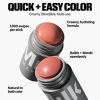 Thumbnail for Milk Makeup Lip + Cheek Stick â€“ Multi-Use Cream Blush + Lip Color with Mango Butter, Avocado Oil + Apricot Oil â€“ Hydrating, Buildable, Long-Lasting, Vegan Formula â€“ Quirk, 0.21 oz