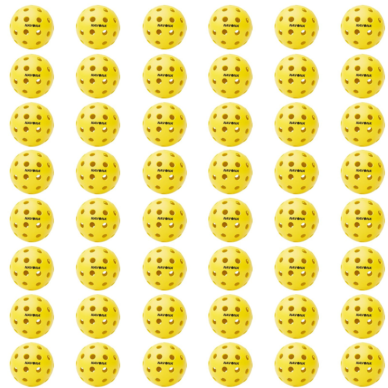 Navona 48 Pack Premium 40-Holes Outdoor Pickleball Balls, Meet USAPA Official Requirement, Perfectly Balanced, High Bounce True Flight, Durable Outdoor Pickleball Set