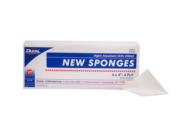 Dukal 4-Ply Non-Woven Gauze Sponge NonSterile 4 x 4 1 Bag(s), 200 per Bag