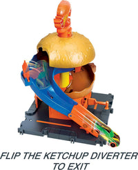 Thumbnail for Hot Wheels City Burger Drive-Thru Playset with 1 Vehicle, Connects to Other Playsets & Tracks, Gift for Kids Ages 4 to 8 Years Old